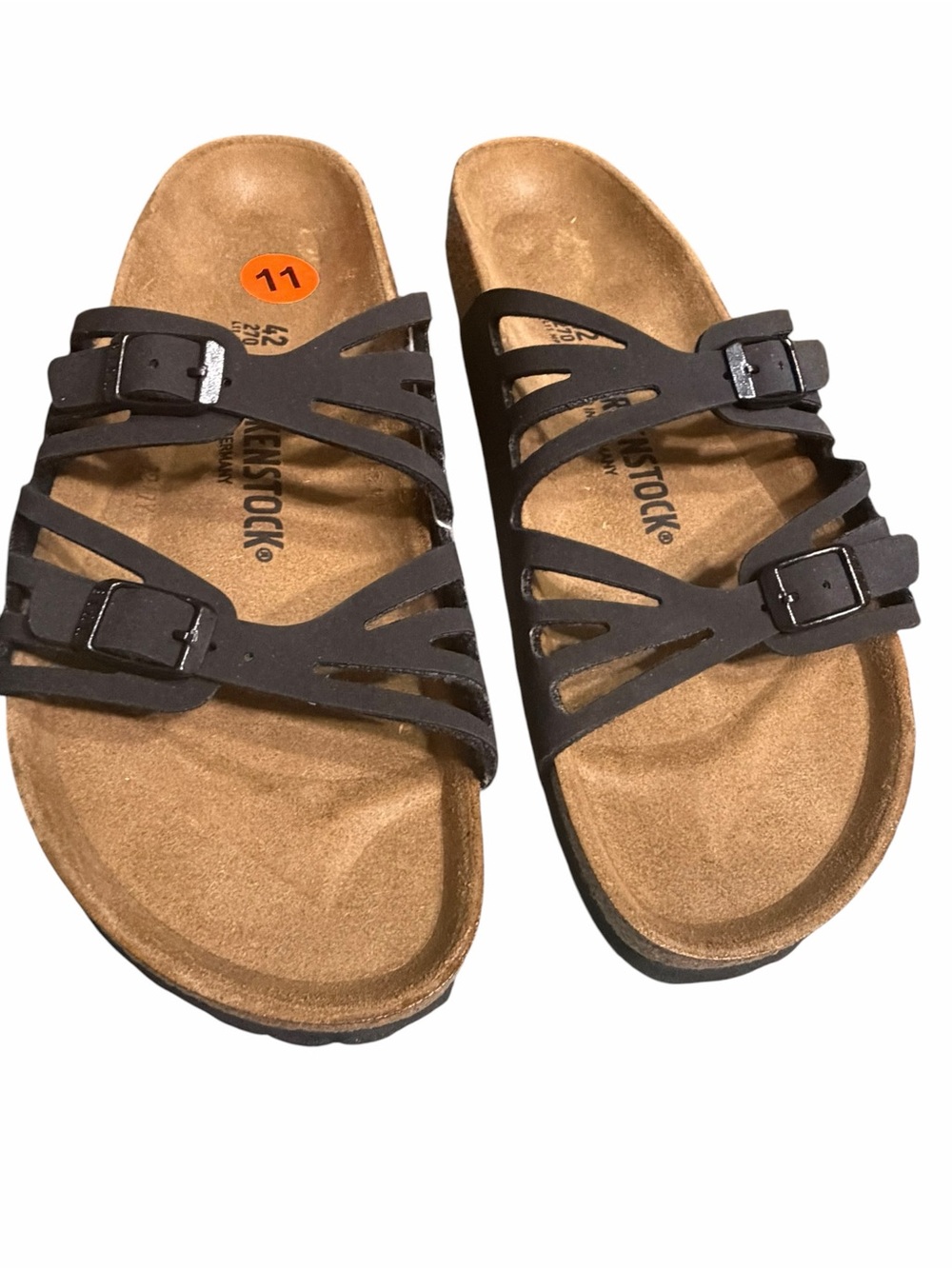 Birkenstock Strappy Double-Buckle Slide Sandals in Black